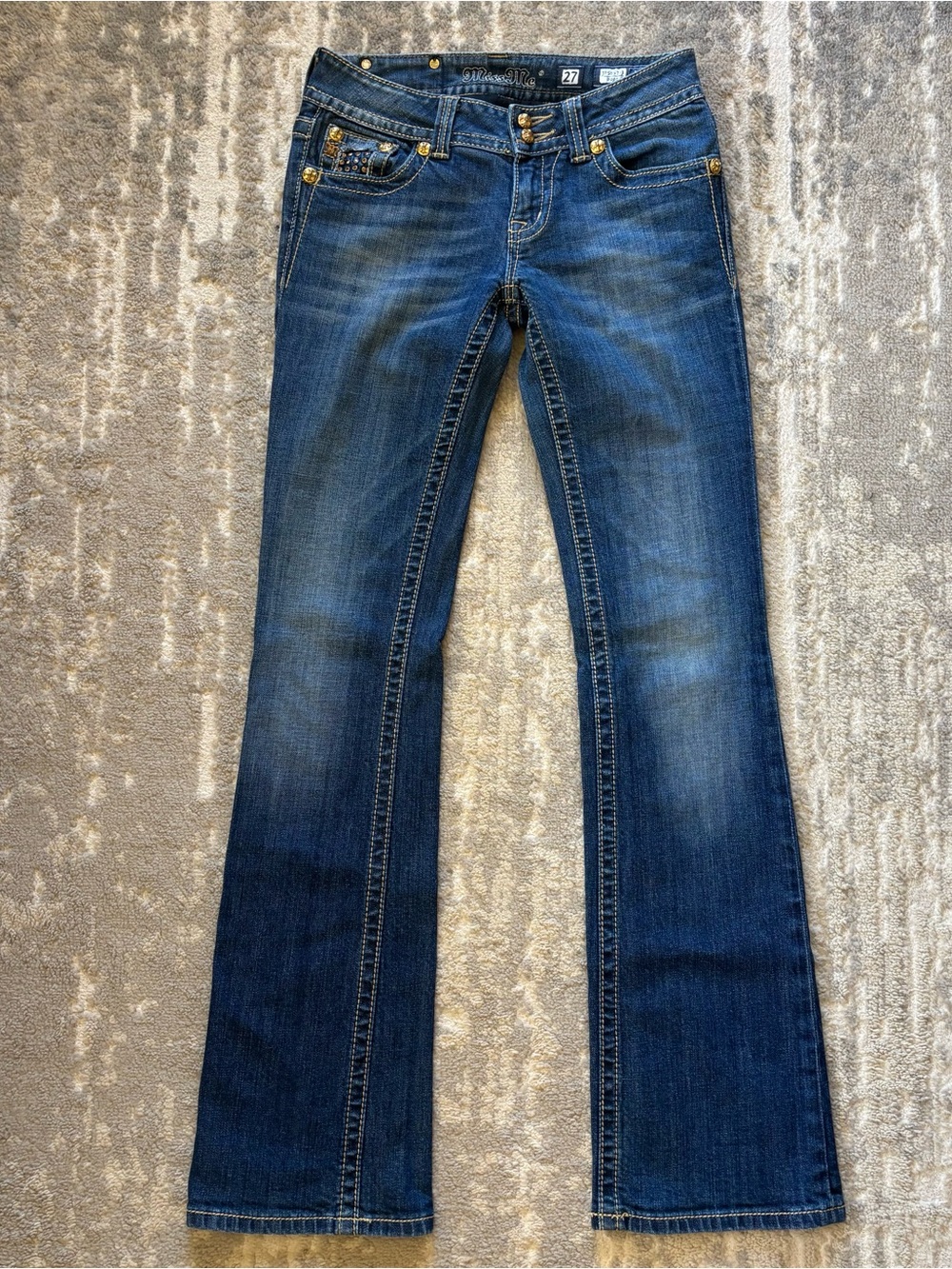 Miss Me Bootcut Jeans with Gold Stud Detailing